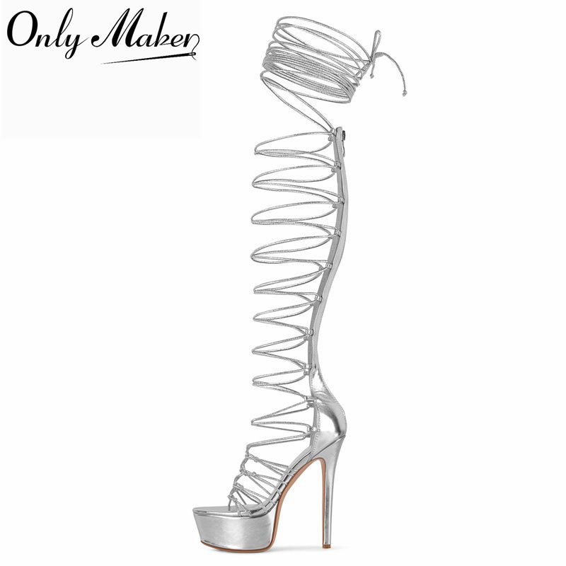 Sandal Strappy Heeled - Sandálias Gladiadoras de Plataforma com Salto