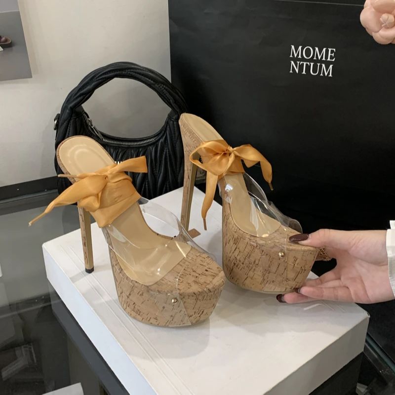 16cm salto extremo mulher sand - Sandal Strappy Heeled avaliação e preço