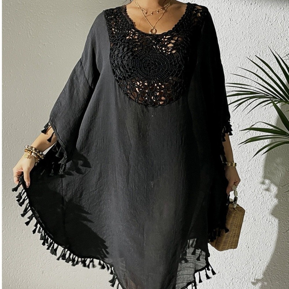 Vestido de Praia com Decote Qu - Cover Up Kaftan avaliação e preço